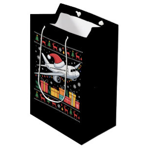 Lustiger Weihnachtsbeleuchtungsbaum Santa Hässlich Mittlere Geschenktüte