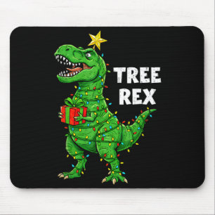 Lustiger Weihnachtsdinosaurier Baum Rex Dino Santa Mousepad