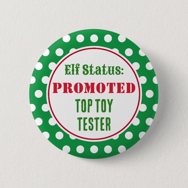 Lustiger Weihnachtself Award Button (Vorderseite)
