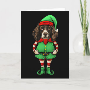 Lustiger Weihnachtself English Springer Spaniel Hu Karte