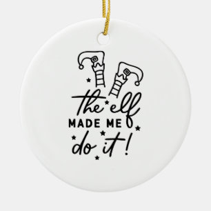 Lustiger Weihnachtself hat mich dazu gebracht, es Keramik Ornament