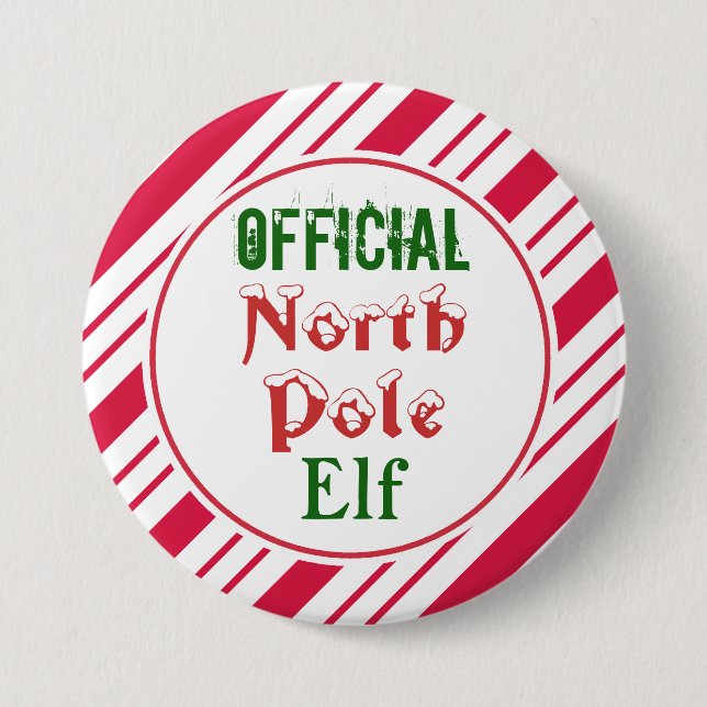 Lustiger Weihnachtself-Knopf Pin Button (Vorderseite)