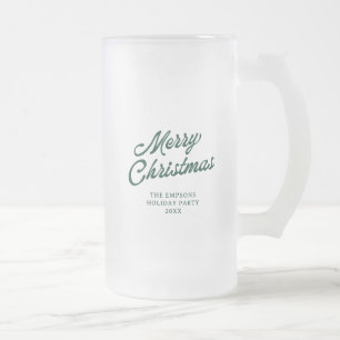 Lustiger Weihnachtsfeier-Geschenk „Santa Bottoms U Mattglas Bierglas