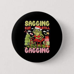 Lustiger Weihnachtsfrosch-Meme Weihnachten Hängend Button