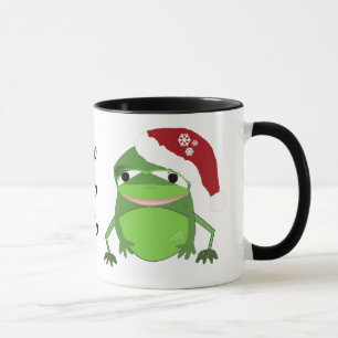Lustiger Weihnachtsfrosch mit Spruch Tasse