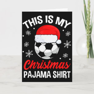 Lustiger Weihnachtsfußball-Pyjama-Anzug für Männer Karte