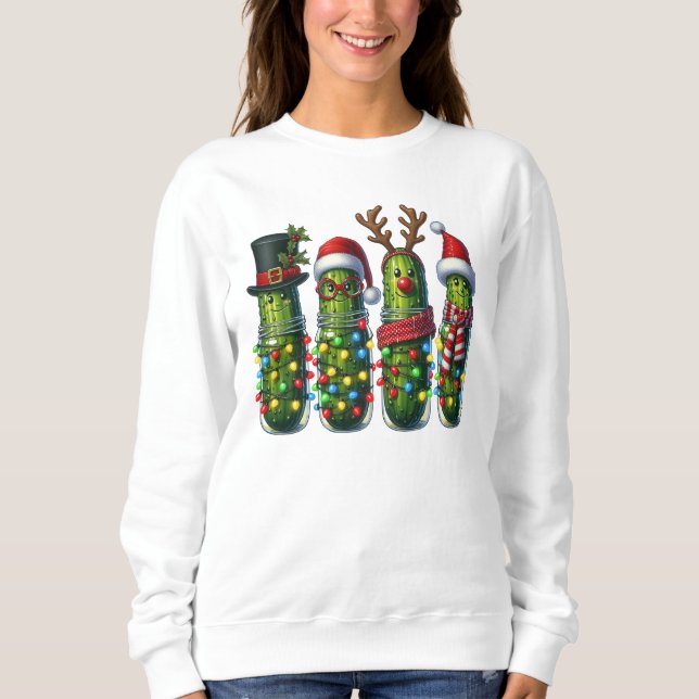 Lustiger Weihnachtsgurke  Sweatshirt (Vorderseite)