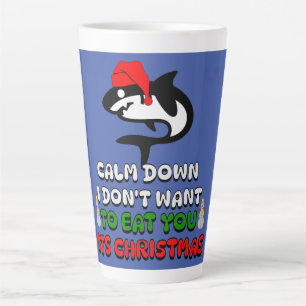 lustiger Weihnachtshai niedlich Milchtasse
