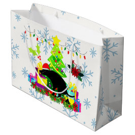 Lustiger Weihnachtshund, der kackt Große Geschenktüte