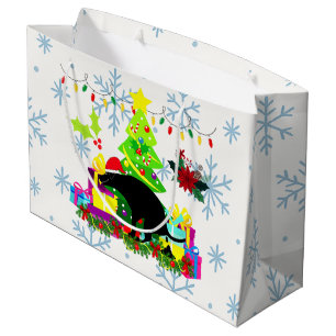 Lustiger Weihnachtshund, der kackt Große Geschenktüte