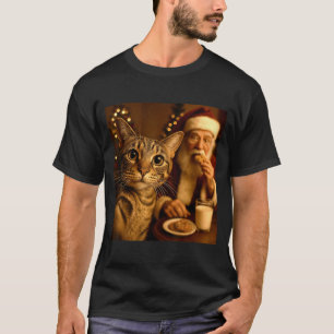 Lustiger Weihnachtskatzen-Selfie Mit Santa Claus M T-Shirt
