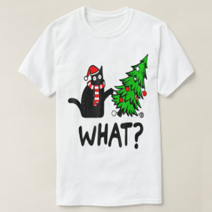 Lustiger Weihnachtskatzenbaum-Design T-Shirt