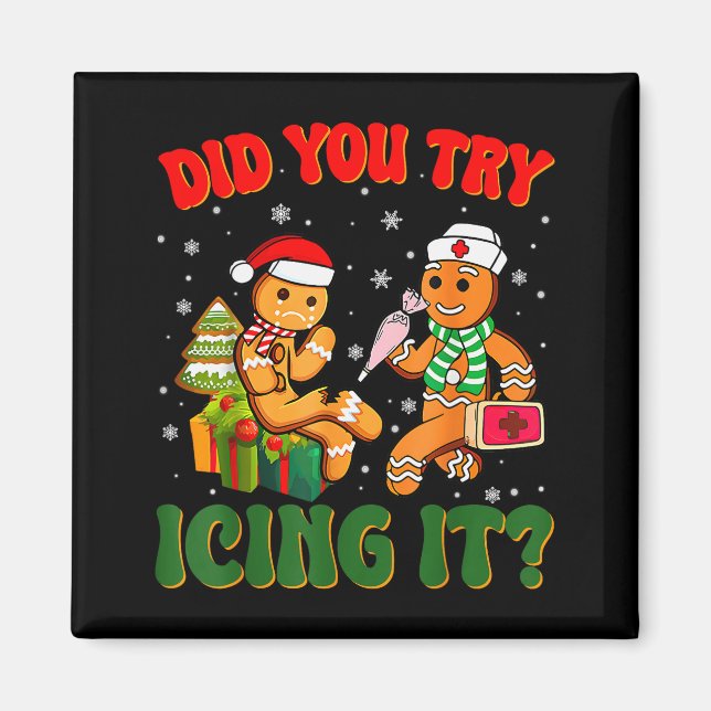Lustiger Weihnachtskrankenschwester Hast du versuc Magnet (Vorne)