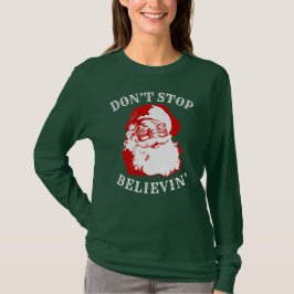 Lustiger Weihnachtslanger Hülsen-T - Shirt STOPPEN