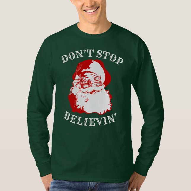 Lustiger Weihnachtslanger Hülsen-T - Shirt STOPPEN (Vorderseite)