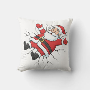 Lustiger Weihnachtsmann-Absturz zu Weihnachten Kissen