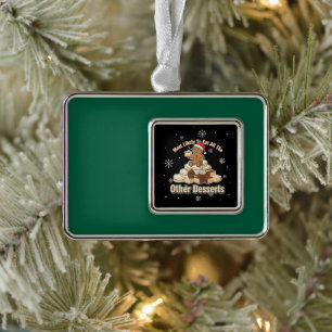 Lustiger Weihnachtsmann aus Lebkuchen - höchstwahr Rahmen-Ornament Silber