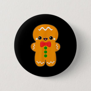 Lustiger Weihnachtsmann aus Lebkuchen Männer Fraue Button
