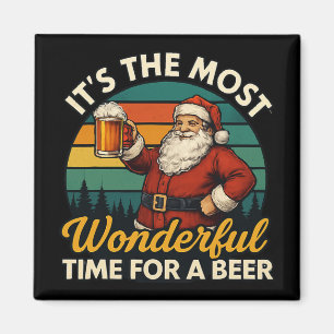 Lustiger Weihnachtsmann Bier Weihnachten Retro Fei Magnet