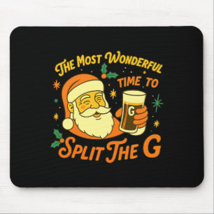 Lustiger Weihnachtsmann Bier Weihnachten Split The Mousepad