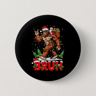 Lustiger Weihnachtsmann Bigfoot Sasquatch Rock Wei Button