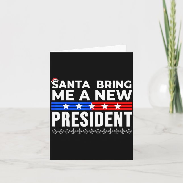 Lustiger Weihnachtsmann Bring mir einen neuen Präs Karte (Vorderseite)
