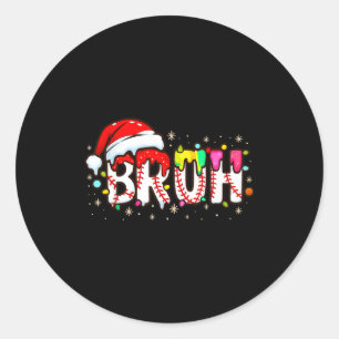 Lustiger Weihnachtsmann Bruh Baseball Weihnachten  Runder Aufkleber