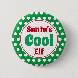 Lustiger Weihnachtsmann Cooler Elf Weihnachts-Butt Button