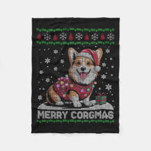 Lustiger Weihnachtsmann Corgi Hund Frohe Corgmas H Fleecedecke