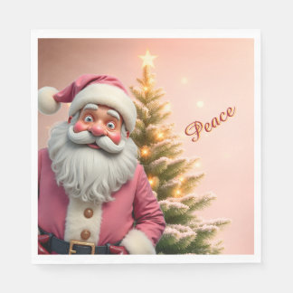 Lustiger Weihnachtsmann Feiertags Thema Serviette