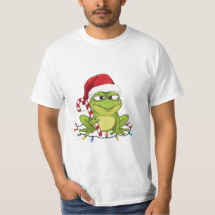 Lustiger Weihnachtsmann-Frosch-Weihnachtsshirt - S T-Shirt