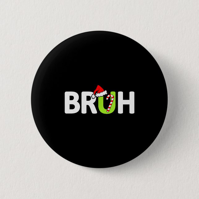 Lustiger Weihnachtsmann für Jugendliche, Jungen un Button (Vorderseite)