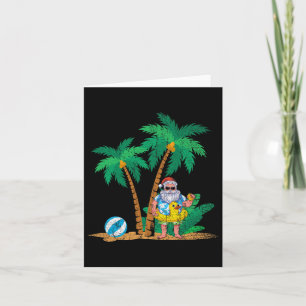 Lustiger Weihnachtsmann Hawaiianischer Sommer Trop Karte