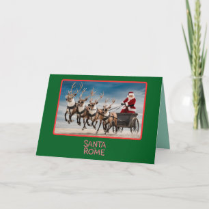 Lustiger Weihnachtsmann in Rom Weihnachtskarte Feiertagskarte