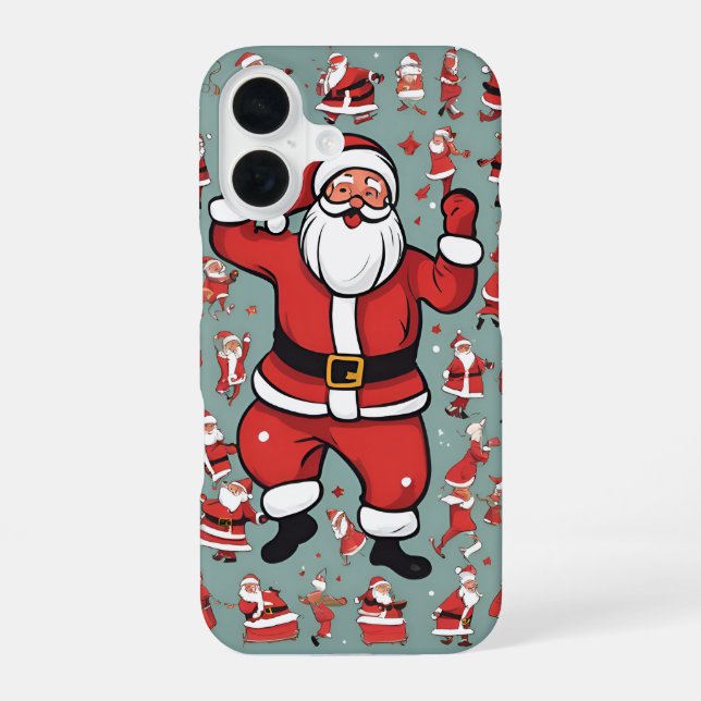Lustiger Weihnachtsmann iPhone 16 Hülle (Rückseite)