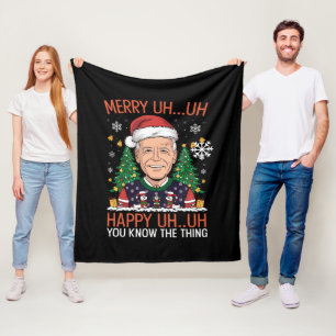 Lustiger Weihnachtsmann Joe Biden Frohe Äh Äh Weih Fleecedecke