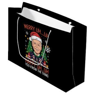 Lustiger Weihnachtsmann Joe Biden Frohe Äh Äh Weih Große Geschenktüte