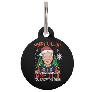 Lustiger Weihnachtsmann Joe Biden Frohe Äh Äh Weih Haustiermarke
