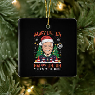 Lustiger Weihnachtsmann Joe Biden Frohe Äh Äh Weih Keramikornament