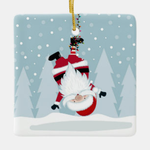 Lustiger Weihnachtsmann Keramikornament