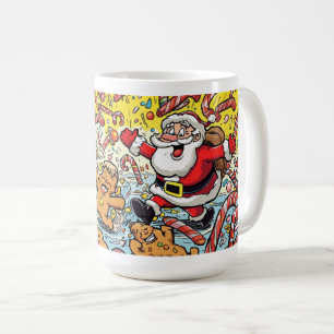 Lustiger Weihnachtsmann & Lebkuchen-Weihnachtsbech Kaffeetasse