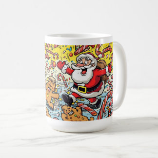 Lustiger Weihnachtsmann & Lebkuchen-Weihnachtsbech Kaffeetasse