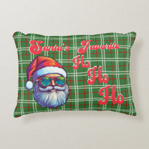 Lustiger Weihnachtsmann Lieblings-Ho Retro grün ka Dekokissen