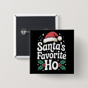 Lustiger Weihnachtsmann Lieblings-Ho-Unartige-Pyja Button