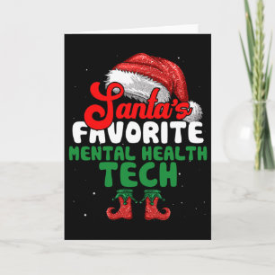 Lustiger Weihnachtsmann Lieblings-Tech für psychis Karte