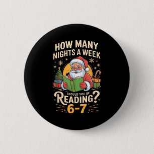 Lustiger Weihnachtsmann liest 67 Meme T-Shirt Weih Button