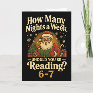 Lustiger Weihnachtsmann liest 67 Meme T-Shirt Weih Karte
