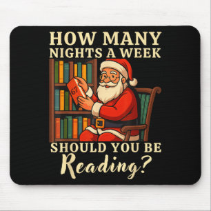 Lustiger Weihnachtsmann liest 67 Meme T-Shirt Weih Mousepad