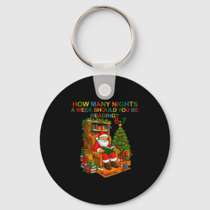 Lustiger Weihnachtsmann liest 67 Meme T-Shirt Weih Schlüsselanhänger