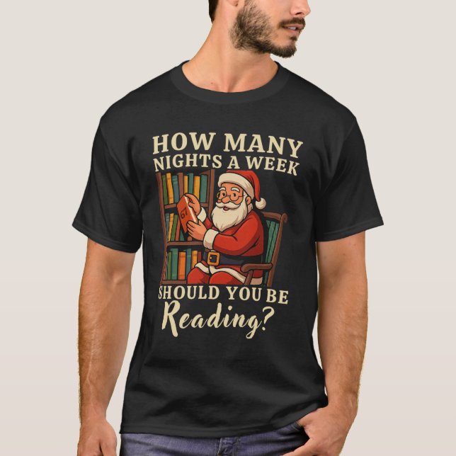 Lustiger Weihnachtsmann liest 67 Meme Tee Weihnach (Vorderseite)